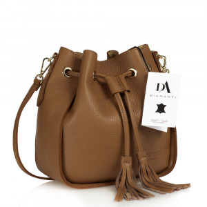 Geanta dama de umar din piele naturala, stil bucket, DiAmanti Ottavia Marrone